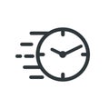 Fast stopwatch line icon. Fast time sign. Speed clock symbol urgency, deadline, time management, competition sign Royalty Free Stock Photo